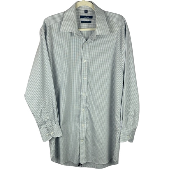 Grafton 100% Cotton Men's Gray Patterned Dress Shirt Size 16.5 - Picture 1 of 10
